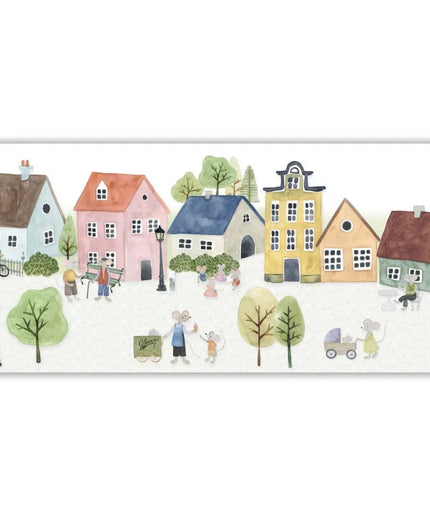 200746161 Casadeco Once Upon A Time 2 Mainstreet - Dit behang is zacht en speels met pastelkleuren als lichtblauw