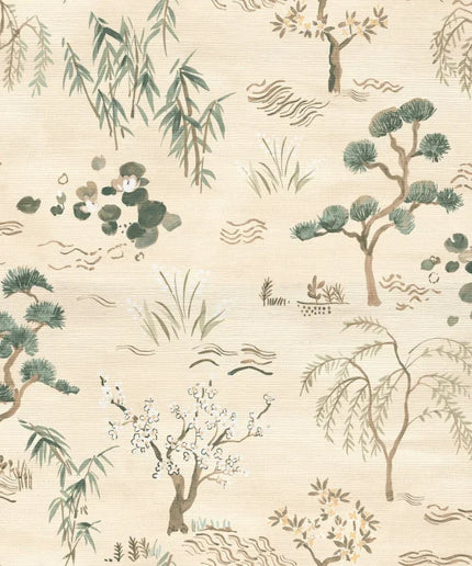 70000100 Casamance Legendes Legendes - Dit behang is subtiel van kleur met een beige achtergrond