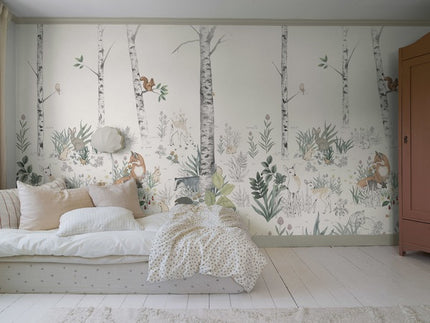 Kleur_Mijn_Interieur_Borastapeter_NewbieII_7481_MagicForestMural_Roomshot