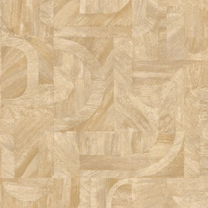 76870202 Casamance Nature Sur Mesure Intarsia - Dit behang is een warme mix van beige en lichte bruine tinten met subtiele houtnerfdetails die een natuurlijke en rustgevende sfeer creëren.