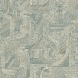 76870406 Casamance Nature Sur Mesure Intarsia - Dit behang is zacht blauwgrijs met accenten van beige en lichte taupe