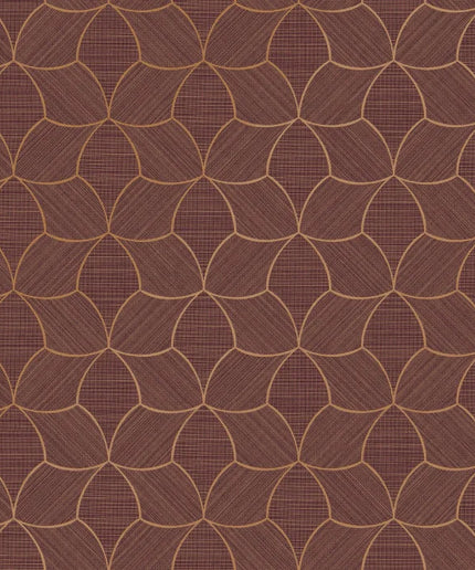 76943976 Casamance Tressora Tressana - Dit behang is een warme mix van dieprood en bruin