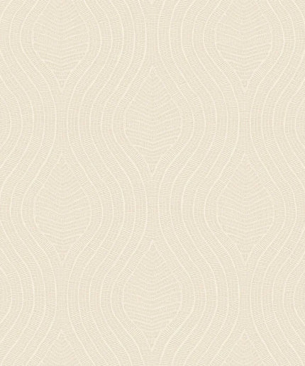 76992956 Casamance Broderies Brodelia - Dit behang is subtiel uitgevoerd in zachte beige en crèmekleurige tinten met een fijn