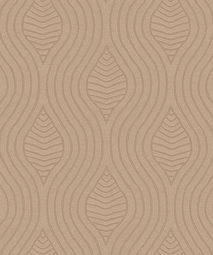 76993364 Casamance Broderies Brodelia - Dit behang is uitgevoerd in zachte terra- en zandtinten