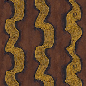 DGTRA302-300 Masureel Traces Shodo - Dit behang is een warme combinatie van diepbruin en mosterdgeel