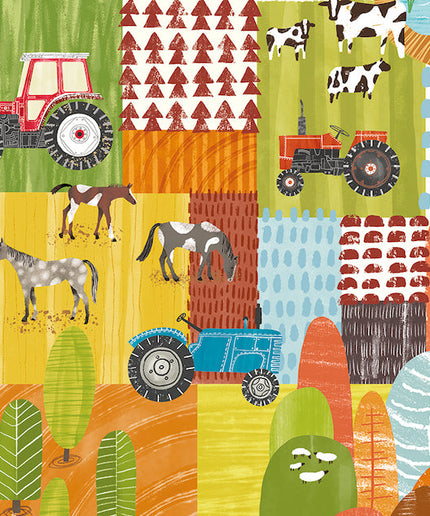 WGU50119W Dutch Wallcoverings When i grow up Down On The Farm - Dit behang is een speelse mix van groen