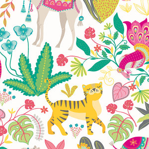 WGU50135W Dutch Wallcoverings When i grow up Samba Safari - Dit behang is kleurrijk en vrolijk met een speelse mix van geel