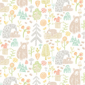 WGU50149W Dutch Wallcoverings When i grow up Honeywood Bears - Dit behang is subtiel gecombineerd met zachte tinten groen