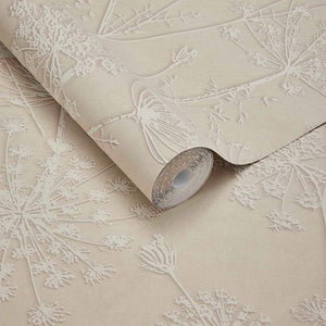 350512 Eijffinger Riviera Maison Silhouette Flowers - Dit behang is subtiel taupe van kleur met een lichte