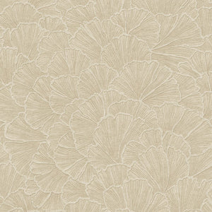 350522 Eijffinger Riviera Maison Ginkgo - Dit behang is een zachte mix van beige en lichtbruine tinten met subtiele
