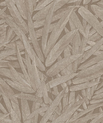 350542 Eijffinger Riviera Maison Structured Leaves - Dit behang is een warme mix van zachte bruintinten en beige