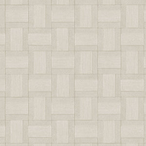 350561 Eijffinger Riviera Maison Squares - Dit behang is uitgevoerd in zachte beige- en grijstinten met subtiele tekstuureffecten die zorgen voor een rustige en elegante uitstraling.