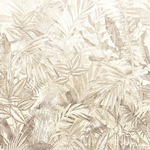 350705 Eijffinger Riviera Maison Linen Leaves Mural Camel - Dit behang is een zachte mix van beige