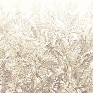 350706 Eijffinger Riviera Maison Linen Leaves Mural Camel - Dit behang is zacht en natuurlijk in kleurgebruik met beige