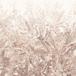 350708 Eijffinger Riviera Maison Linen Leaves Mural Taupe - Dit behang is een subtiel samenspel van taupe