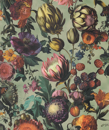 351231 Eijffinger Magnifique Flourish - Dit behang is rijk aan verschillende tinten groen als achtergrond
