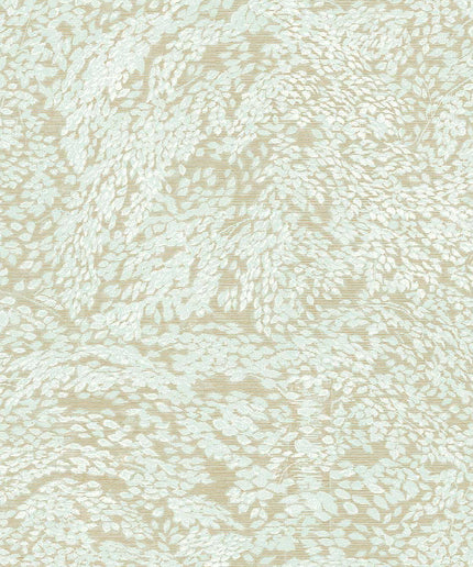 351274 Eijffinger Magnifique Whisper - Dit behang is subtiel en elegant met een beige achtergrond en een zachtgroen