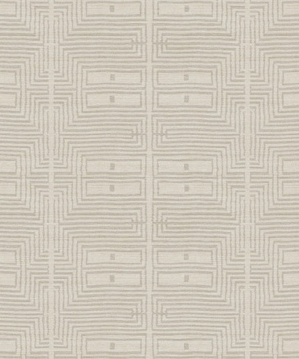RIC304 Masureel Serica Serica - Dit behang is uitgevoerd in zachte beige en lichtgrijze tinten die samen een subtiel en rustig geometrisch patroon vormen.