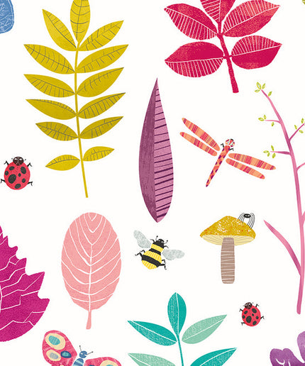 WGU50104W Dutch Wallcoverings When i grow up Forest Floor - Dit behang is speels en kleurrijk met opvallende tinten van roze