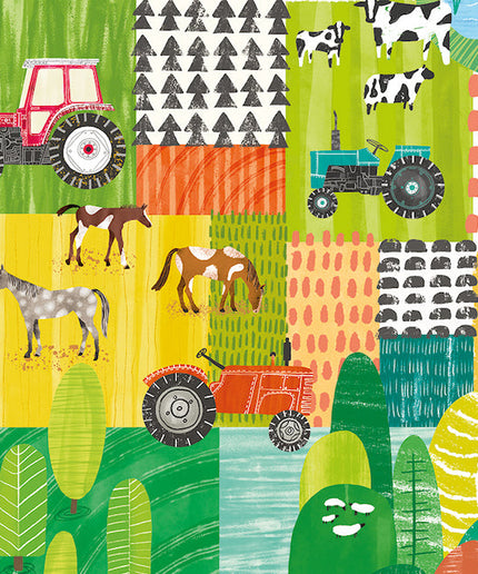 WGU50120W Dutch Wallcoverings When i grow up Down On The Farm - Dit behang is een speelse mix van groen