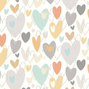 WGU50138W Dutch Wallcoverings When i grow up Pop Hearts - Dit behang is een speelse mix van zachte grijstinten