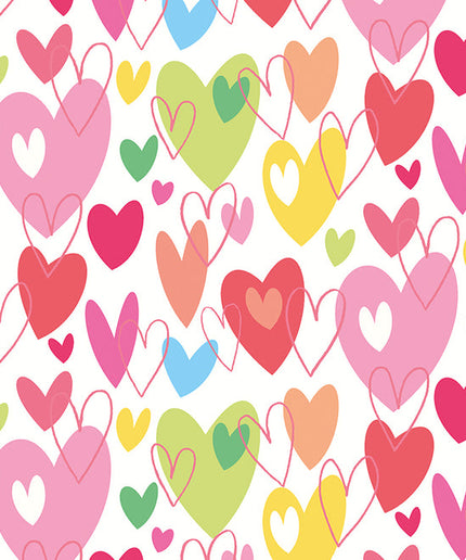 WGU50139W Dutch Wallcoverings When i grow up Pop Hearts - Dit behang is vrolijk en speels met een mix van rood