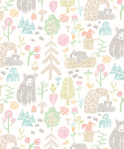 WGU50148W Dutch Wallcoverings When i grow up Honeywood Bears - Dit behang is zacht en speels met een combinatie van groen