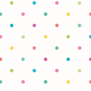 WGU50156W Dutch Wallcoverings When i grow up Doodle Spot - Dit behang is speels en kleurrijk met een frisse mix van turquoise