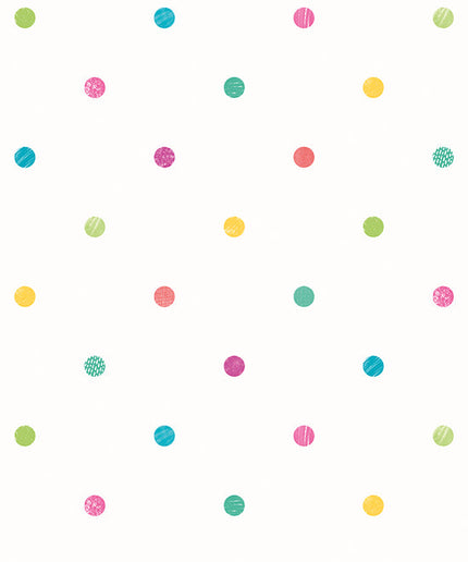 WGU50156W Dutch Wallcoverings When i grow up Doodle Spot - Dit behang is speels en kleurrijk met een frisse mix van turquoise