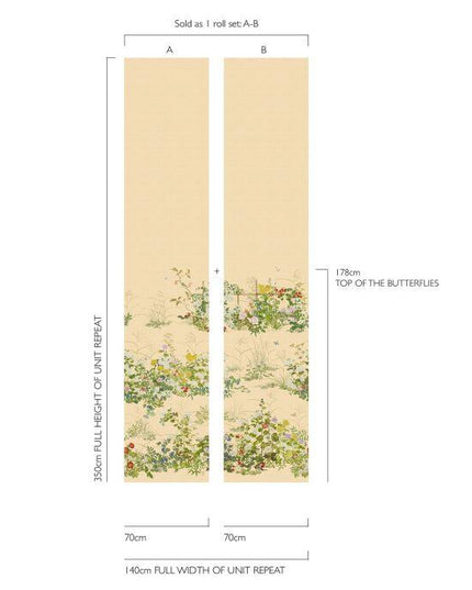 126-7025 Cole & Son Shinrin Yoku Scenic Flora Paperweave