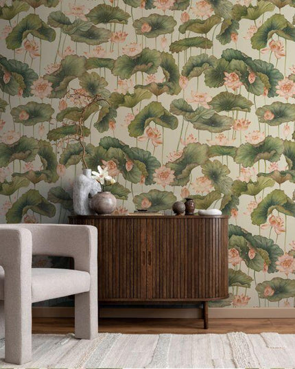 126-9032 Cole &amp; Son Shinrin Yoku Lily Lotus Orange &amp; Olive