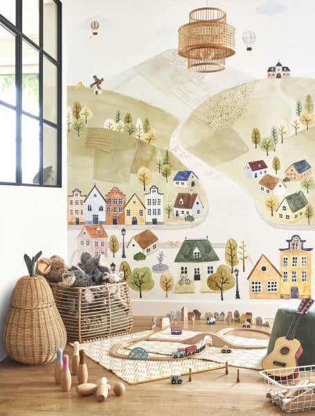 beige- en pastelkleurige accenten.