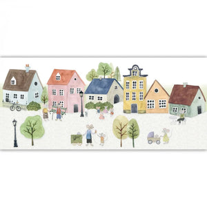 200746161 Casadeco Once Upon A Time 2 Mainstreet - Dit behang is zacht en speels met pastelkleuren als lichtblauw