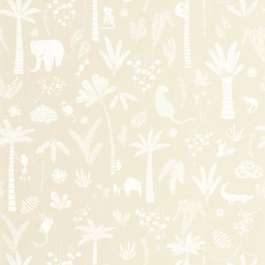 200761221 Casadeco Once Upon A Time 2 Poetic Jungle - Dit behang is zacht beige met delicate
