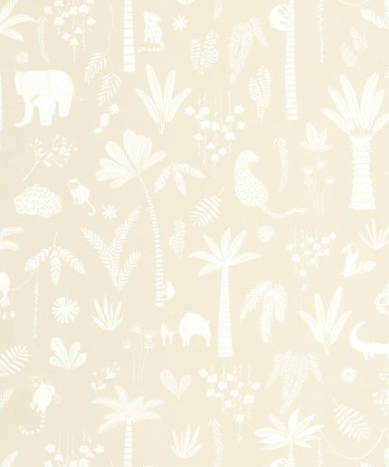 200761221 Casadeco Once Upon A Time 2 Poetic Jungle - Dit behang is zacht beige met delicate