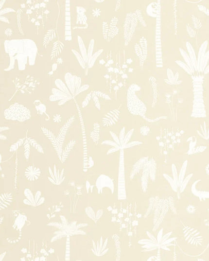 200761221 Casadeco Once Upon A Time 2 Poetic Jungle - Dit behang is zacht beige met delicate