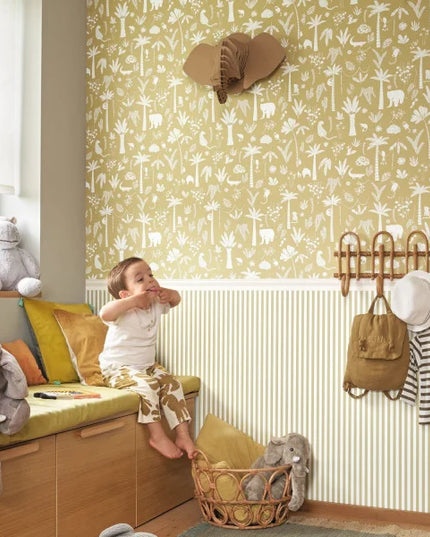 verticale strepen in beige en wit