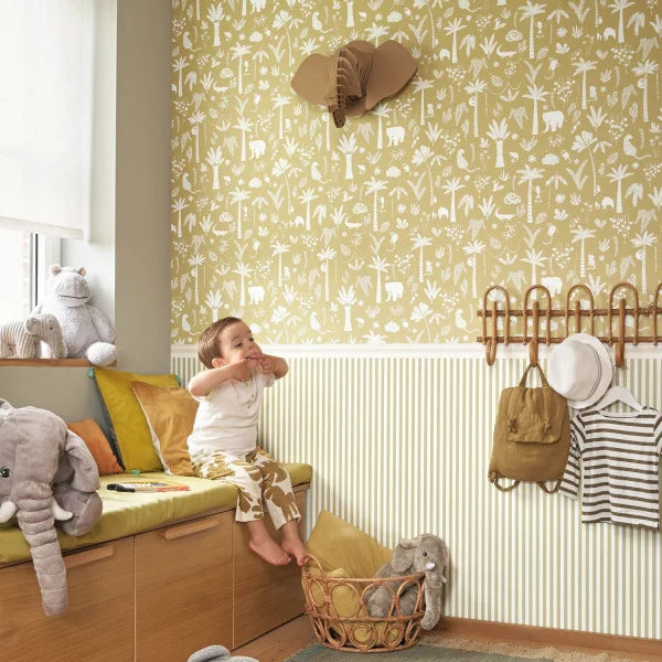 verticale strepen in beige en wit