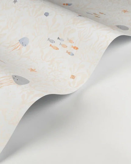 gecombineerd met vrolijke zeedieren in pastelkleuren.