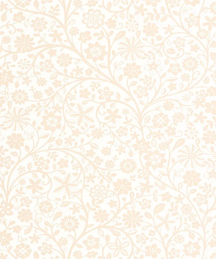 200834224 Casadeco Once Upon A Time 2 Poetic Flowers - Dit behang is subtiel en delicaat met lichte tinten beige en zachtroze in een fijn bloemmotief.