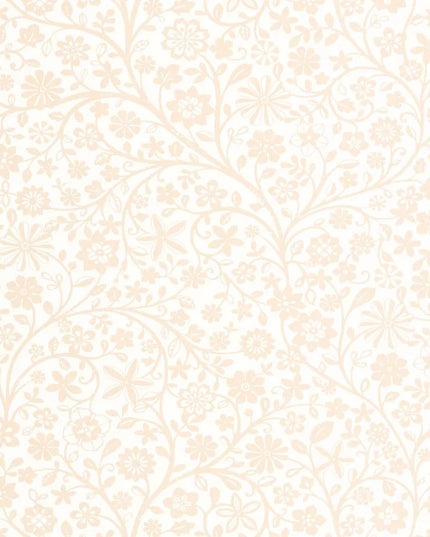 200834224 Casadeco Once Upon A Time 2 Poetic Flowers - Dit behang is subtiel en delicaat met lichte tinten beige en zachtroze in een fijn bloemmotief.