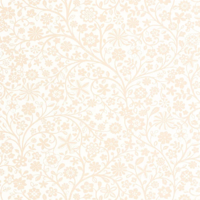 200834224 Casadeco Once Upon A Time 2 Poetic Flowers - Dit behang is subtiel en delicaat met lichte tinten beige en zachtroze in een fijn bloemmotief.