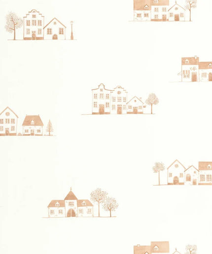 200848303 Casadeco Once Upon A Time 2 Walk In The Village - Dit behang is zacht en subtiel van kleur