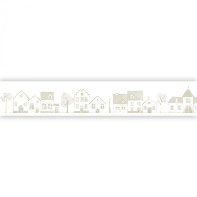 200911111 Casadeco Once Upon A Time 2 Neighborhood - Dit behang is subtiel en rustgevend met een combinatie van beige