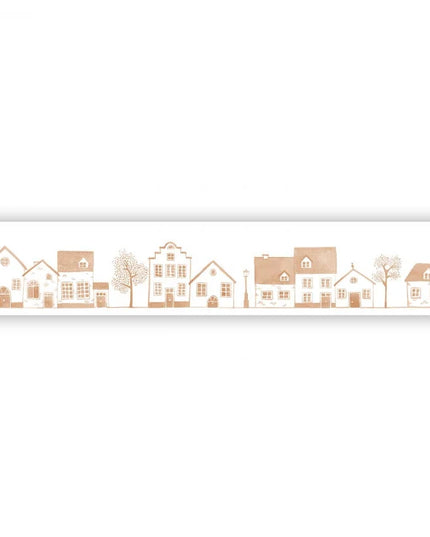 200918338 Casadeco Once Upon A Time 2 Neighborhood - Dit behang is subtiel en warm met een combinatie van terra