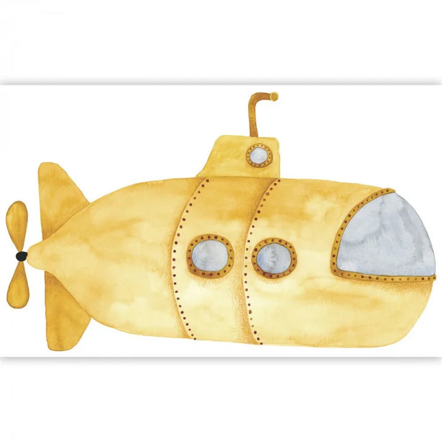 200992323 Casadeco Once Upon A Time 2 Yellow Submarine Spray Up - Dit behang is warm en speels met zachte gele en oranje tinten