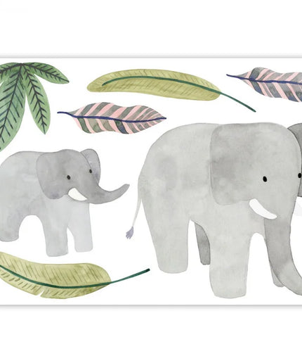 201019797 Casadeco Once Upon A Time 2 Elephants March Spray Up - Dit behang is zacht en speels met een hoofdzakelijk grijze ondertoon