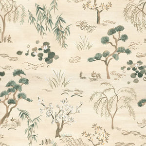 70000100 Casamance Legendes Legendes - Dit behang is subtiel van kleur met een beige achtergrond