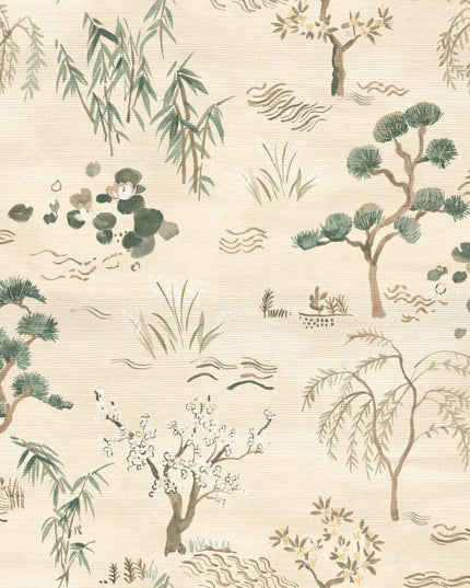 70000100 Casamance Legendes Legendes - Dit behang is subtiel van kleur met een beige achtergrond