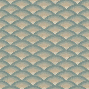 70091120 Casamance Legendes Nami - Dit behang is opgebouwd uit zachte turquoise tinten